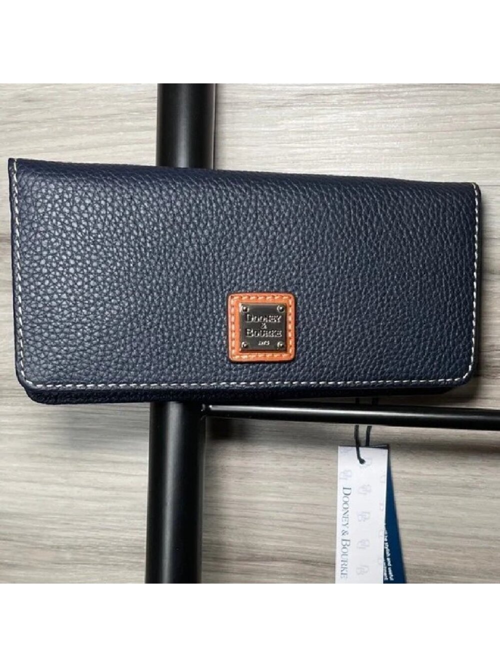 NIB- Dooney & Bourke Pebble Leather Slim Wallet, Midnight Blue